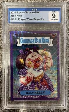 2020 Topps Garbage Pail Kids Chrome 120b Jelly Kelly Purple Refractor /250 AGS 9